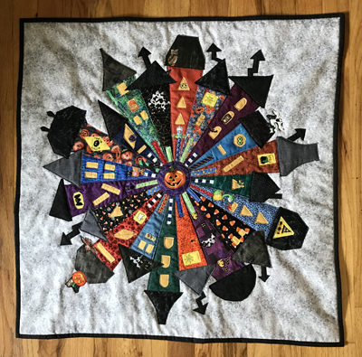 Halloween Dresden Neighborhood quilt by Dawn Lesley Stewart www.dlstewart.com